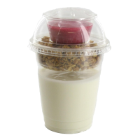 Yogurt, honey crunch and strawberry coulis, 240g